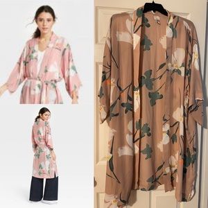 Pink Floral Kimono-style Duster